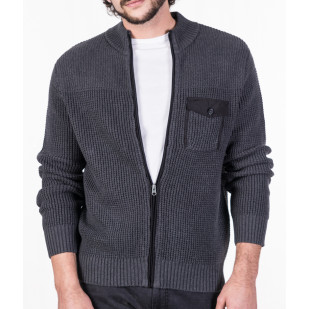 textured knit full-zip sweater
