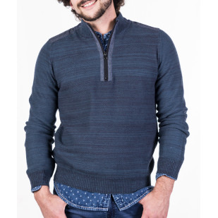 mixed pique knit sweater