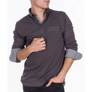 front textured polo