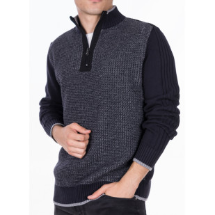 front jacquard knit pullover