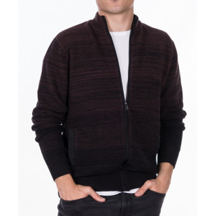 degraded knit full-zip sweater