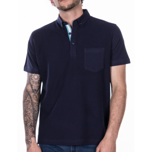 front textured fabric polo