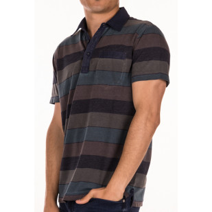 cold dyed striped  polo