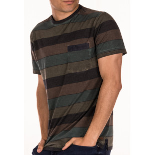 cold dyed striped  t-shirt