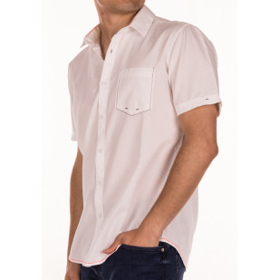 structured overdyed short sleeve shirt