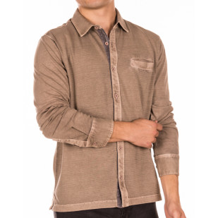 overdyed front structured polo shirt