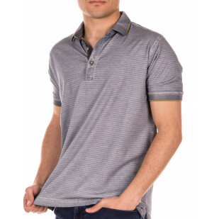 cold dyed striped polo