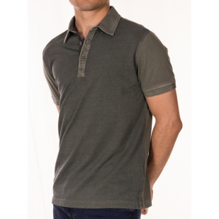 overdyed front jacquard polo